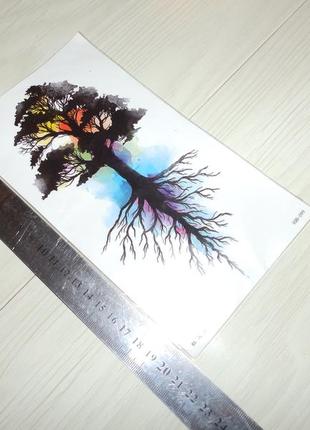 Большая временная татуировка водостойкая тату 21*11 "дерево жизни"