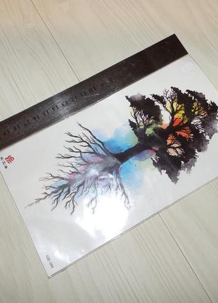 Большая временная татуировка водостойкая тату 21*11 "дерево жизни"