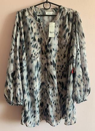 Стильна блуза принт лео, об‘ємні рукава