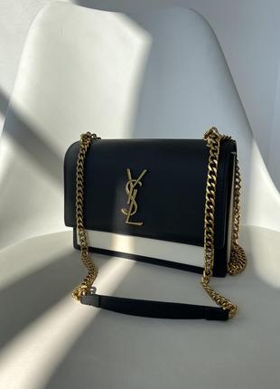 👜 yves saint laurent medium sunset in smooth leather milk/black