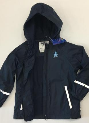 Куртка дождевик 2/3/4/5/6 лет lupilu непромокаемая прорезиненная на флисе грязепруф lupilu