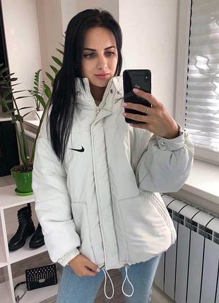 Тепла дута куртка на блискавці з кнопками з капюшоном з кишенями з манжетами на...