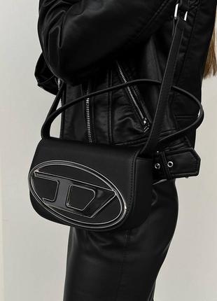 Жіноча сумка, diesel 1dr iconic shoulder bag black1 фото