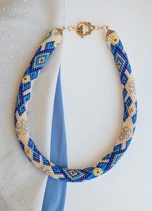 Украшение из бисера колье-жгут "фортуна"