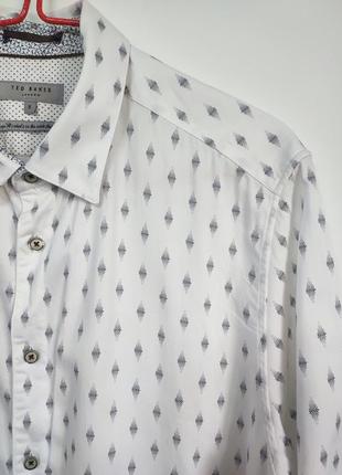 Рубашка рубашка мужская белая прямая классическая повседневная ted baker london man, размер l - xl6 фото