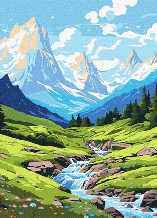 Картина по номерам идейка лето в горах ©art_selena_ua kho2892 40х50см набор для росписи по цифрам