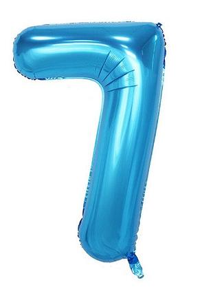 Шар фольгированный цифра "7", голубая - 70 см (30 дюймов)