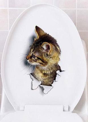 Наклейка интерьерная с 3d эффектом кот 02