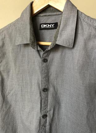Легка тонка приталена сорочка рубашка на випускний dkny з довгим рукавом