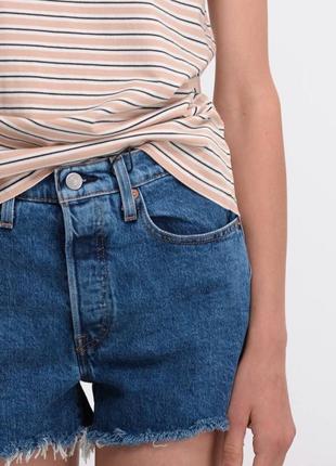 Женские джинсовые шорты levi’s premium 501 оригинал мом4 фото