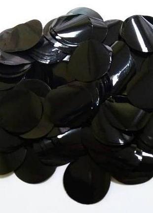 Конфетти кружки - черные. упаковка 10 грамм