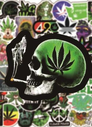 Набор виниловых стикеров наклеек rasta style 50 шт