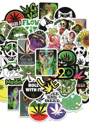 Набор виниловых стикеров наклеек rasta style 50 шт
