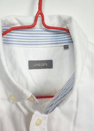Сорочка рубашка чоловіча біла щільна пряма широка класична повсякденна jaeger man, розмір m - l.9 фото