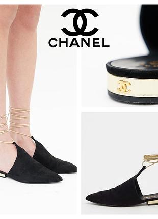 Shanel, made in italy, оригінал 💯% мюлі, нат. замш розмір 39