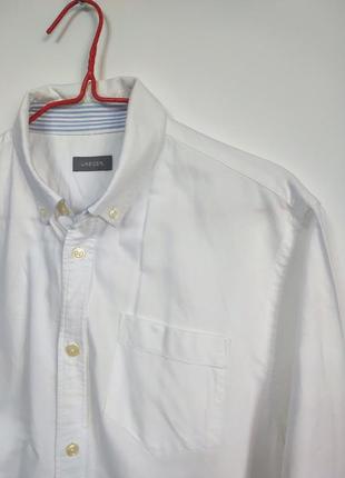 Сорочка рубашка чоловіча біла щільна пряма широка класична повсякденна jaeger man, розмір m - l.2 фото