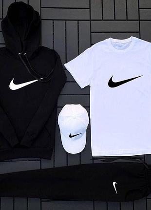 Спортивный костюм nike 4в1 костюм + футболка + кепка | мужской спортивный костюм на осень найк