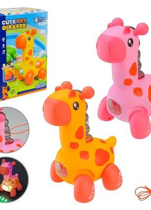 Игрушка музыкальная жирафа qb-44y 2 цвета звук свет движение в коробке 11.9*11.5*18см