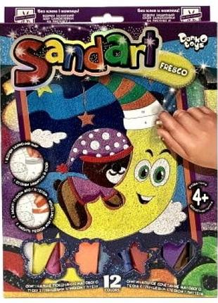 Фреска з піску та глітеру sandart 02-01 ведмедик на місяці  тм dankotoys