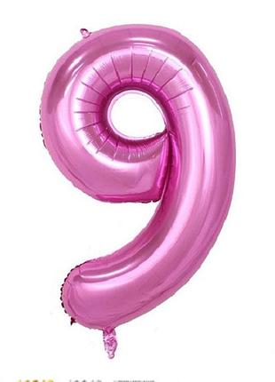 Шар фольгированный цифра "9", розовая - 70 см (30 дюймов)