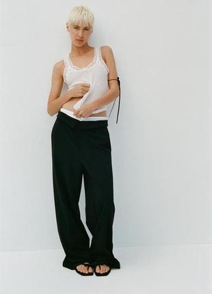 Широкие брюки, брюки, палаццо zara, коллекция 2024, размер xs, s, м и l