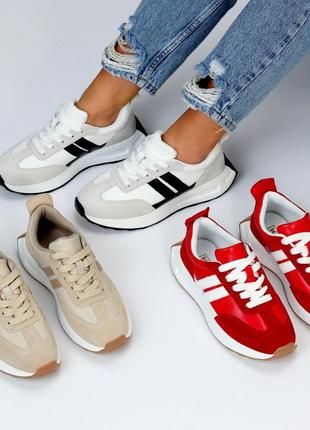 Кроссовки 36-41 из натуральной кожи и замши. кроссовки жеэнкие кожу замш