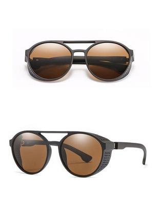 Солнцезащитные очки aviator everest с боковыми шторками коричневые линзы