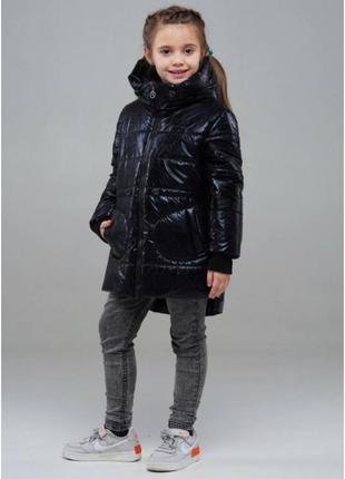 Теплая демисезонная куртка для девочек "тася",, от 104см до 128см.2 фото