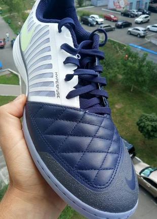 Новые профессиональные кожаные бутсы футзалки nike lunargato ii