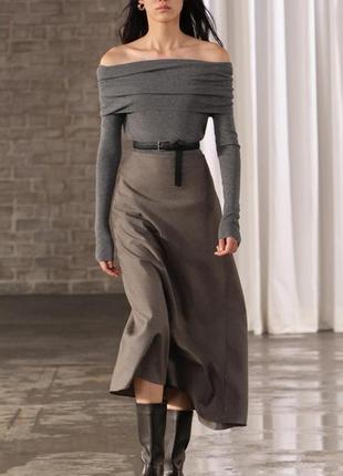 Юбка из двухцветной шерсти из коллекции zara woman