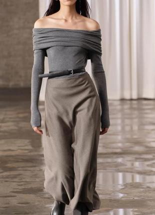 Юбка из двухцветной шерсти из коллекции zara woman