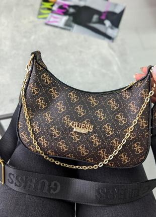 Сумка guess bagget коричневий4 фото