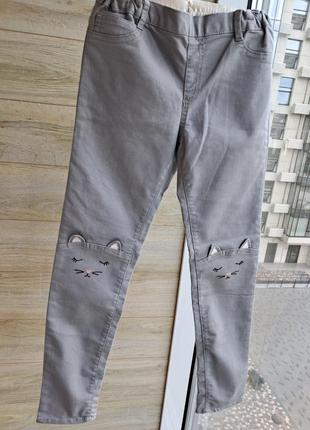 Джинсы с котиками h&m джеггинсы h&m 9-10л