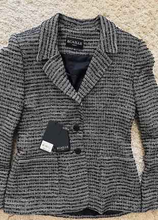 Новый пиджак, жакет франция ecaille paris оригинал бренд нарядный maxmara escada akris cotton, вискоза, размер s,m указан размер 40