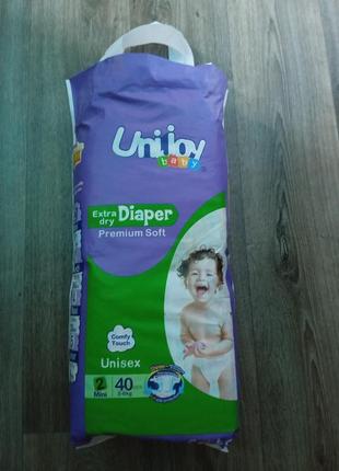 Ультратонкие органические подгузники unijoy soft diapers 40 шт s 3-6 кг
