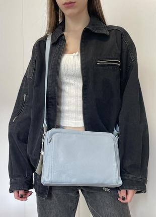 Кожаная сумка кроссбоди среднего размера италия genuine leather