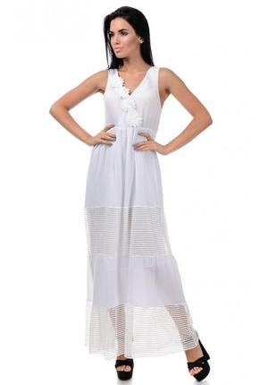 Сарафан женский макси летний, белый, нарядный. хлопок xl (48-50 р)