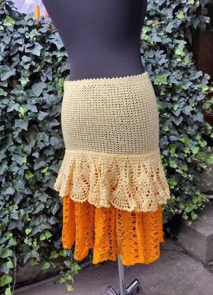 Юбка желтая вязаная