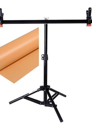 Комплект держатель фона + оранжевый пвх фон 68×130 см prolight(ps)