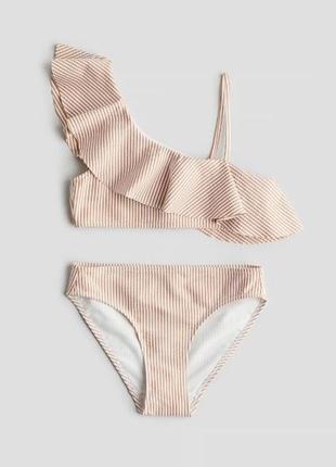 Брендовый стильный купальник для девочки от h&m топ трусики раздельный