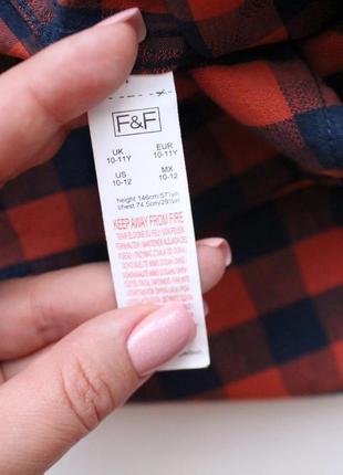 Рубашка с коротким рукавом в стильную клетку f&amp;f 10-11 лет