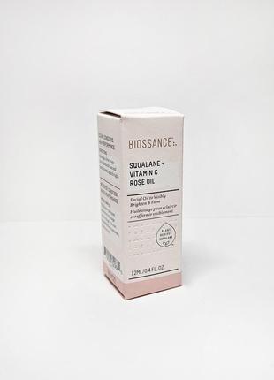 Розовое масло для лица со скваланом и витамином с biossance squalane + vitamin c rose oil