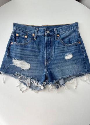 Женские джинсовые шорты levi’s premium 501 оригинал мом
