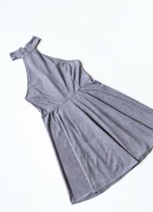 Сіра сукня зі шнуровкою на спині zara
