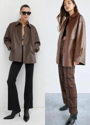 Шкіряна сорочка,куртка в стилі zara