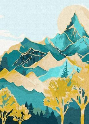 Картина за номерами з фарбами металік "гірські вершини" 40х50 см