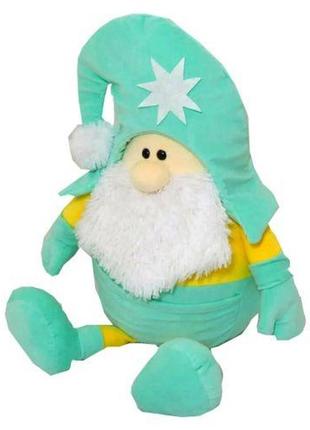 Мʼяка іграшка гномик санта мʼятно-жовтий