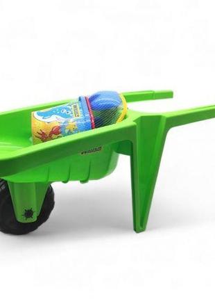 Тачка "гигант" с песочным набором (зеленая)