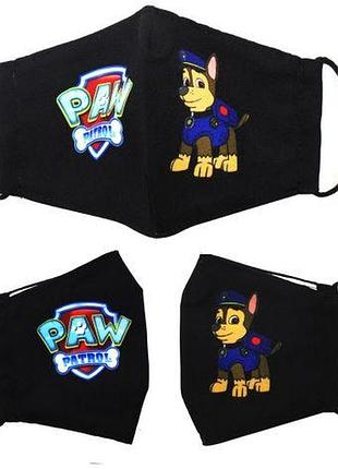 Багаторазова 4-х шарова захисна маска "щенячий патруль, гончік" розмір 3, 7-14 років
