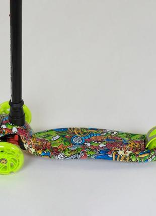 Трехколесный самокат maxi "best scooter", 4 колеса pu со светом5 фото